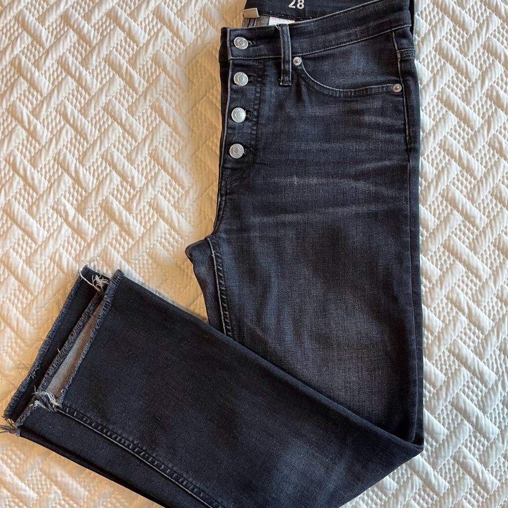 J. Crew Washed Black Demi Boot Crop Size 28